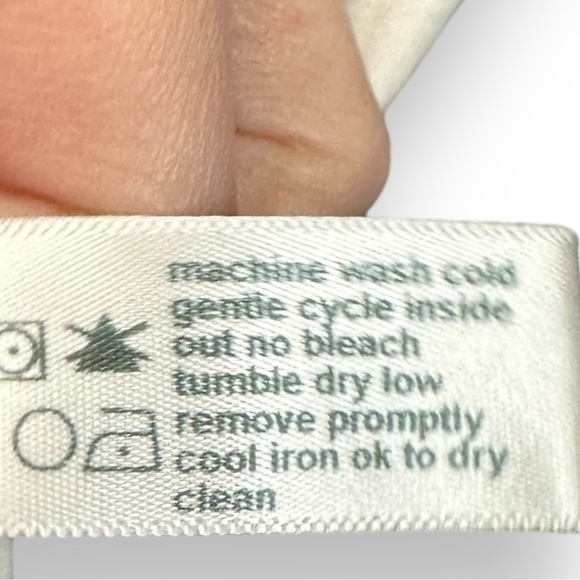 THREE DOTS M Made in USA Pima Cotton Blend Midi Blue White Striped T-Shirt Dress - Picture 5 of 6